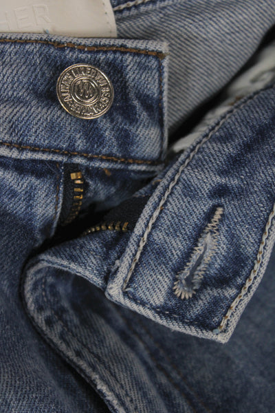 Mother Womens Cropped Flared High Rise Jeans Blue Denim Size 27