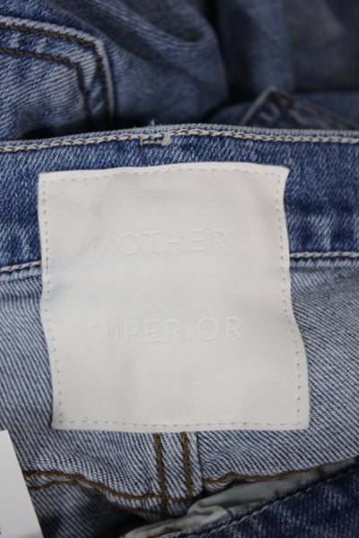 Mother Womens Cropped Flared High Rise Jeans Blue Denim Size 27