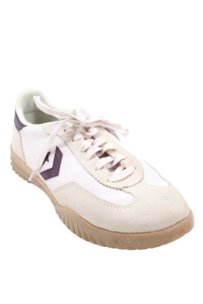 Converse Womens Suede Low Top Lace Up Sneakers Pink Purple Size 7.5
