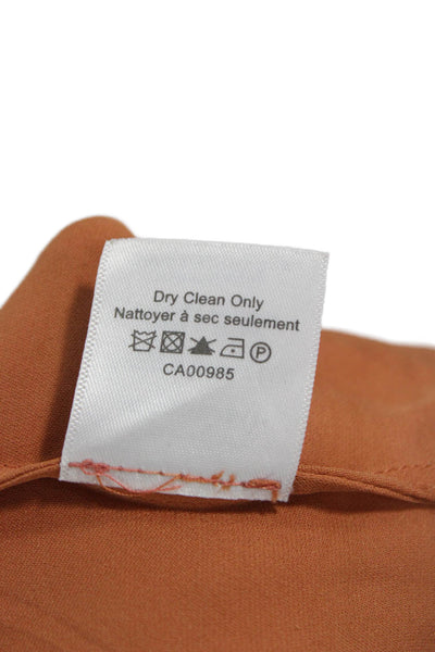 Veronica Beard Women Silk Cropped Camisole V-Neck Brown Size 2