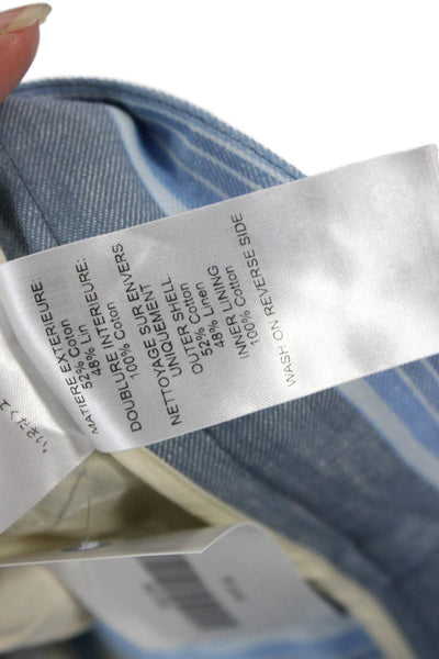 See by Chloe Unisex Dress Pants Blue Striped Cotton Linen Size 36