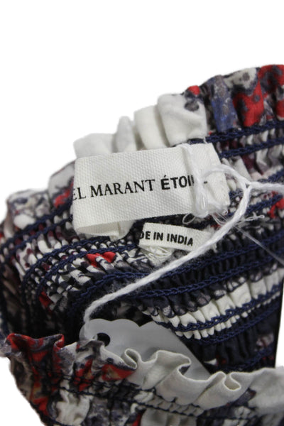 Isabel Marant Etoile Women Peasant Mini Skort White Paisley Cotton Size 36
