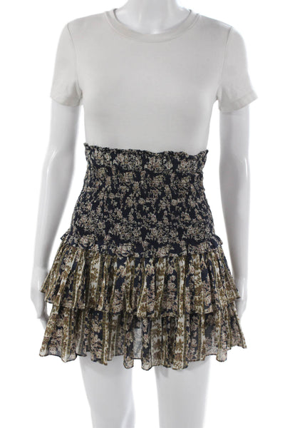 Isabel Marant Etoile Women Peasant Mini Skirt Dark Blue Cotton Size 36