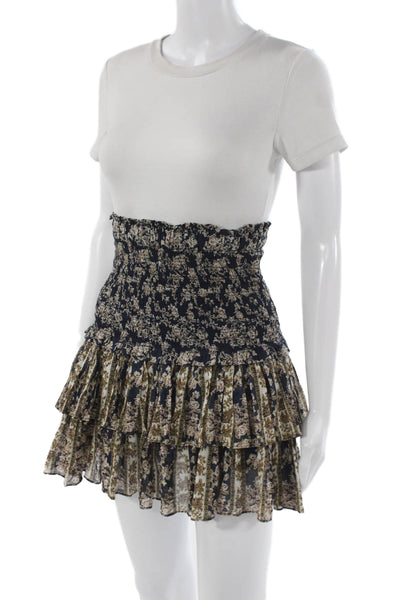 Isabel Marant Etoile Women Peasant Mini Skirt Dark Blue Cotton Size 36