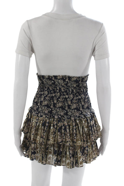 Isabel Marant Etoile Women Peasant Mini Skirt Dark Blue Cotton Size 36
