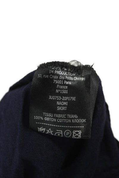 Isabel Marant Etoile Women Peasant Mini Skirt Dark Blue Cotton Size 36