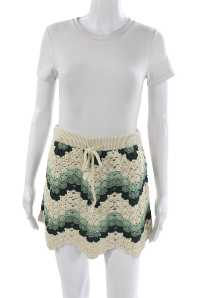 The Upside Women Mini Skirt Beige Organic Cotton Size XS