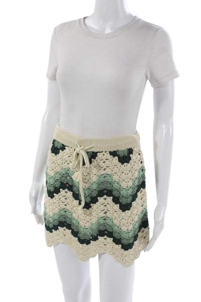 The Upside Women Mini Skirt Beige Organic Cotton Size XS