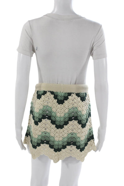 The Upside Women Mini Skirt Beige Organic Cotton Size XS