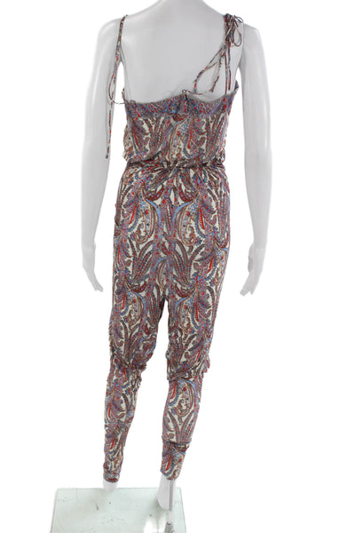 Isabel Marant Women Jumpsuit Multi-Color Abstract Square Neck Sleeveless Size S