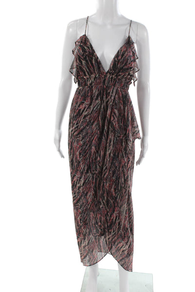 IRO Womens Maxi Slip Dress Black V-Neck Sleeveless Size 36