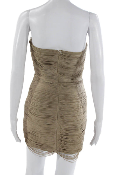Alexander Wang Womens Bodycon Mini Dress Beige Sleeveless Zip Size 2
