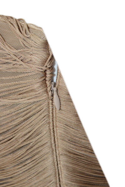 Alexander Wang Womens Bodycon Mini Dress Beige Sleeveless Zip Size 2