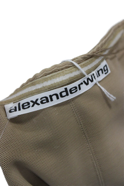 Alexander Wang Womens Bodycon Mini Dress Beige Sleeveless Zip Size 2