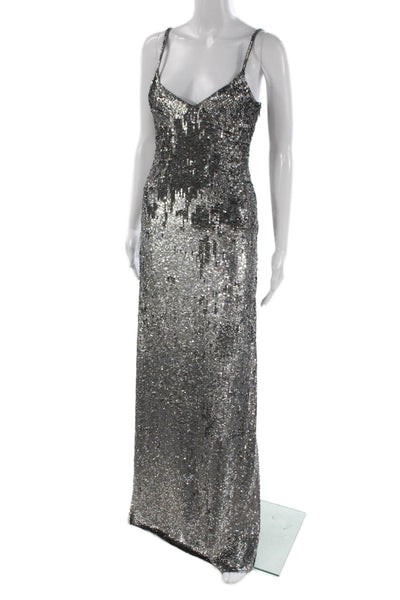 Calypso Saint Barth Womens Slip Maxi Dress Gray V Neck Nylon Spandex Size XS