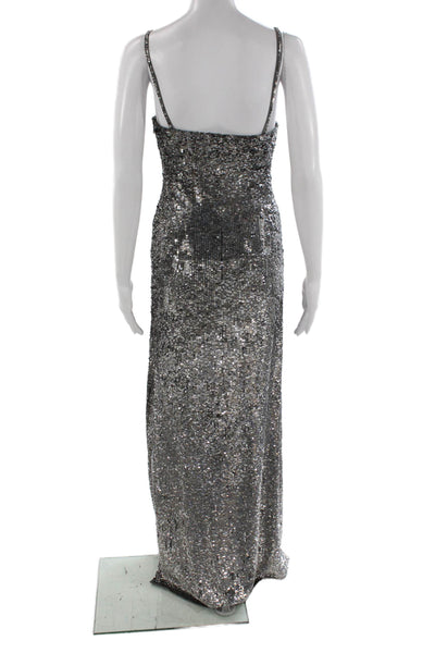 Calypso Saint Barth Womens Slip Maxi Dress Gray V Neck Nylon Spandex Size XS