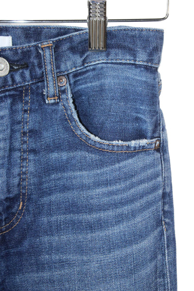 Moussy Women Ankle Skinny Jeans Dark Blue High Waist 25in Inseam Size 25