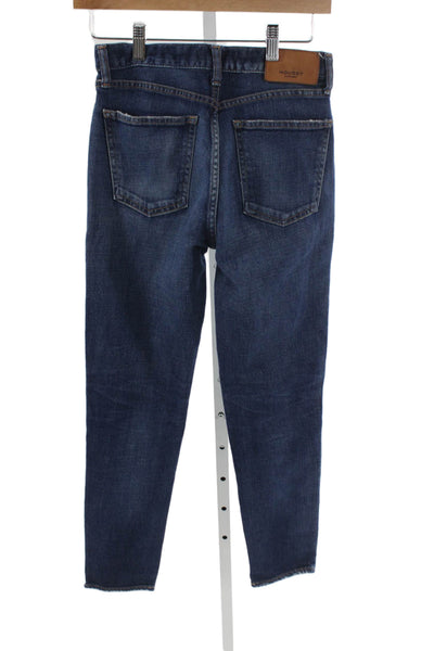 Moussy Women Ankle Skinny Jeans Dark Blue High Waist 25in Inseam Size 25