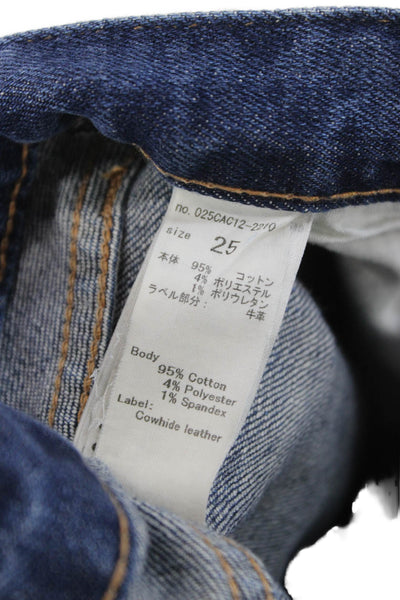 Moussy Women Ankle Skinny Jeans Dark Blue High Waist 25in Inseam Size 25