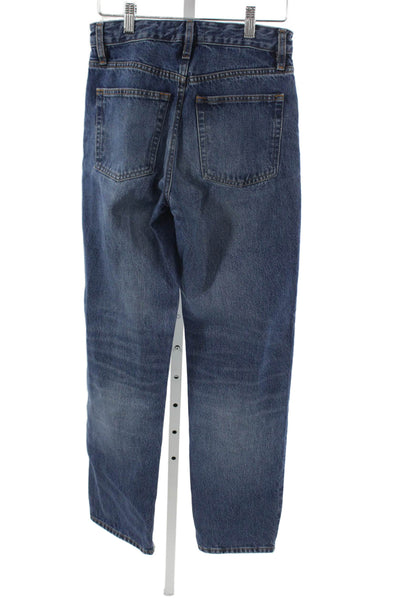 Frame Unisex High Waist Straight Blue Jeans 100% Regenerative Cotton Size 25