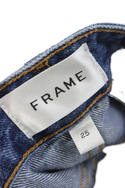 Frame Unisex High Waist Straight Blue Jeans 100% Regenerative Cotton Size 25