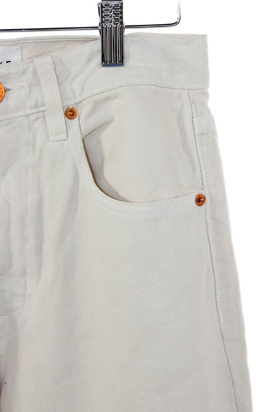 Slvrlake Unisex Beige High Waist Chino Khakis Cotton Button Inseam 32 Size 26