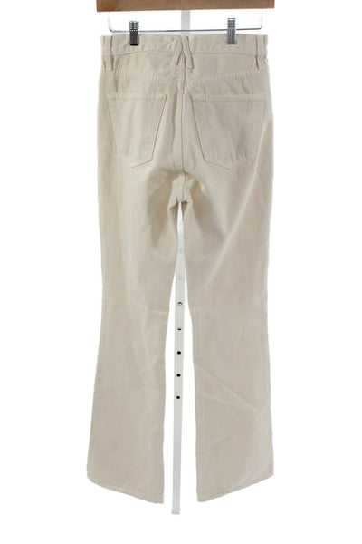 Slvrlake Unisex Beige High Waist Chino Khakis Cotton Button Inseam 32 Size 26
