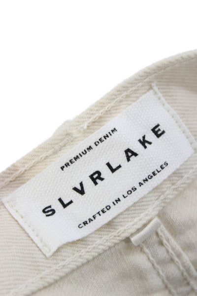 Slvrlake Unisex Beige High Waist Chino Khakis Cotton Button Inseam 32 Size 26