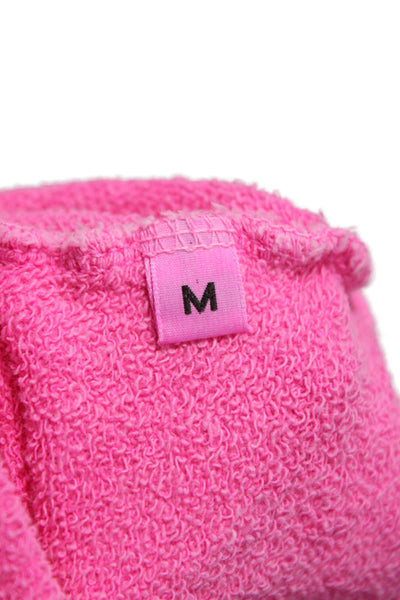 I.S.MB.S Women Pullover Sweatshirts Pink Cotton Crew Neck Long Sleeve Size M