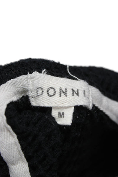 Donni Unisex Black 100% Cotton Mock Neck Zip Pullover Sweater Size M