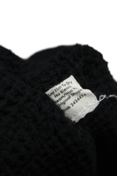 Donni Unisex Black 100% Cotton Mock Neck Zip Pullover Sweater Size M