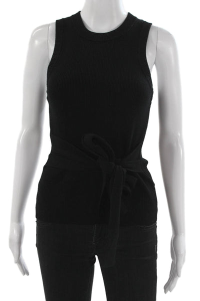Toccin Women Black Basic Sleeveless Tank Rayon Blend Crew Neck Size M