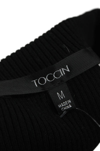 Toccin Women Black Basic Sleeveless Tank Rayon Blend Crew Neck Size M