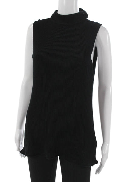 The Row Womens Sleeveless Mock Neck Tunic 100% Virgin Wool Black Size L