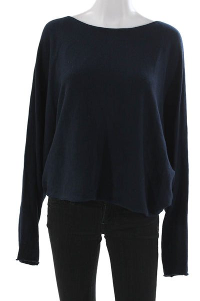 The Row Unisex Pullover Dark Blue Cotton Long Sleeve Size M