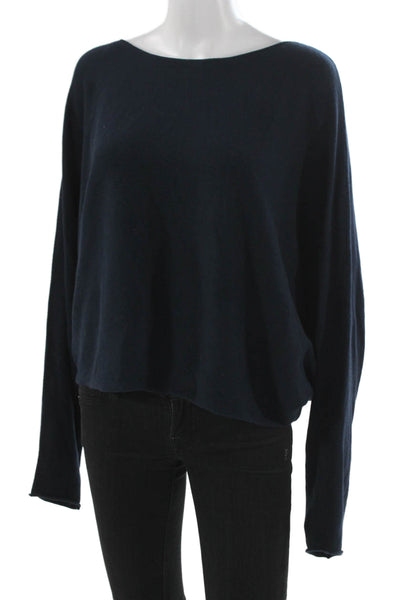 The Row Unisex Pullover Dark Blue Cotton Long Sleeve Size M