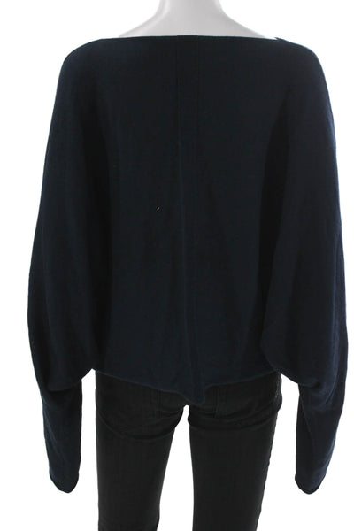 The Row Unisex Pullover Dark Blue Cotton Long Sleeve Size M