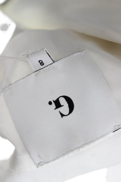 G. Womens Sleeveless V Neck Button Vest White Cotton Linen Size 8