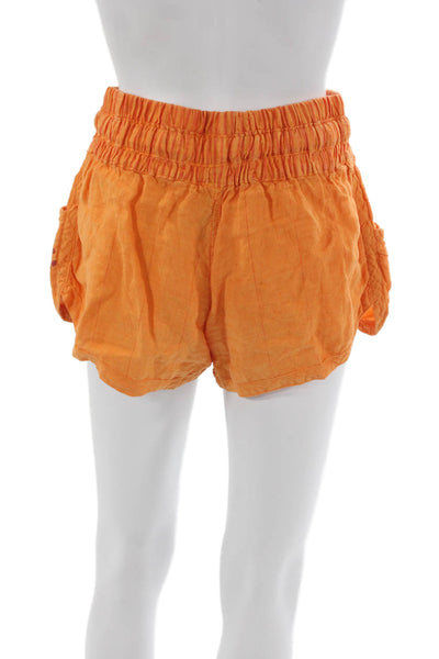 Sunday Unisex Orange Graphic Sweat Shorts Drawstring Linen Beach Spring Size M