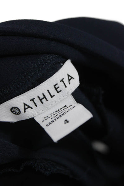 Athleta Womens Ankle Cropped Pants Dark Blue Polyester Spandex Size 4