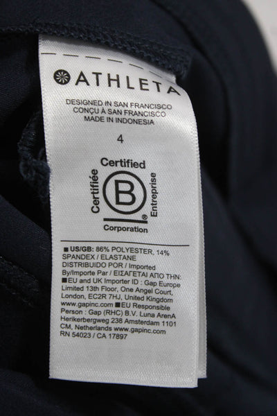 Athleta Womens Ankle Cropped Pants Dark Blue Polyester Spandex Size 4