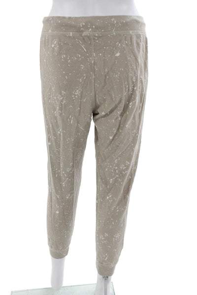 Leallo Women Jogger Sweatpants Beige 100% Cotton Drawstring Fall Size S