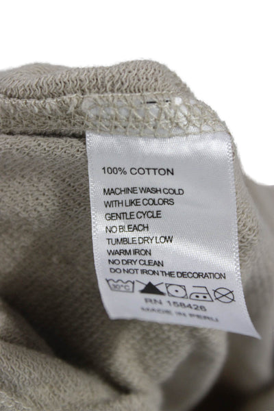 Leallo Women Jogger Sweatpants Beige 100% Cotton Drawstring Fall Size S