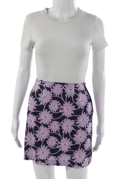 Golftini Womens Mini A-Line Skort Black Floral Size 6