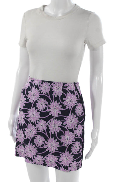 Golftini Womens Mini A-Line Skort Black Floral Size 6