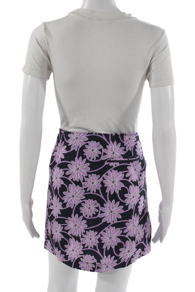 Golftini Womens Mini A-Line Skort Black Floral Size 6