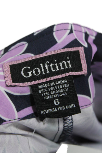Golftini Womens Mini A-Line Skort Black Floral Size 6