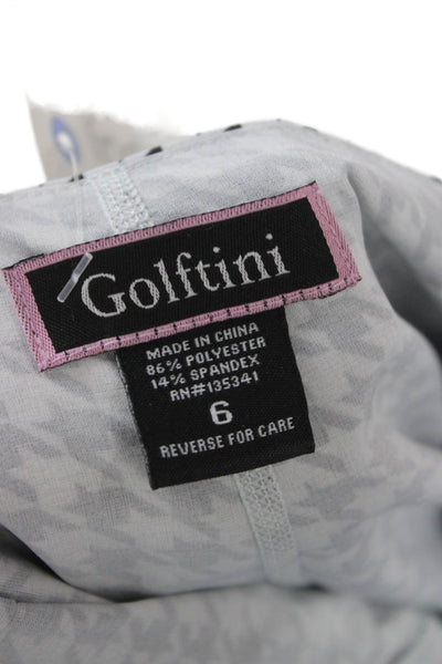 Golftini Womens A-Line Knee Length Check Black Skort Size 6