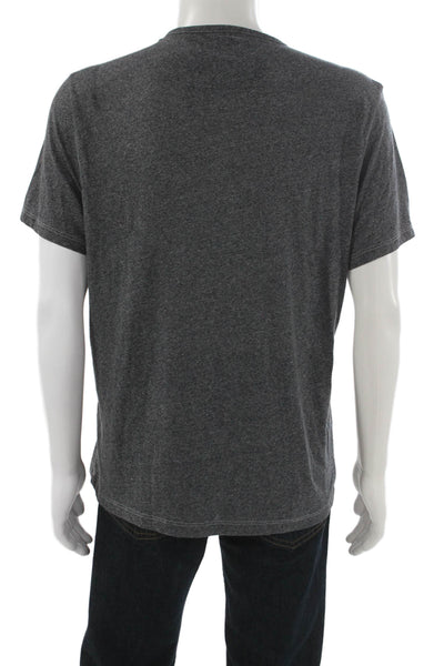 John Varvatos Mens Classic Dark Gray Button Short Sleeve T-Shirt Size L