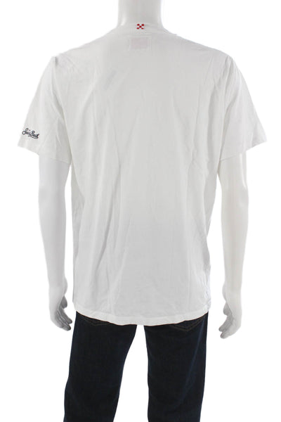 MC2 Saint Barth Mens White Graphic Crew Neck Short Sleeve T-Shirt Size XL